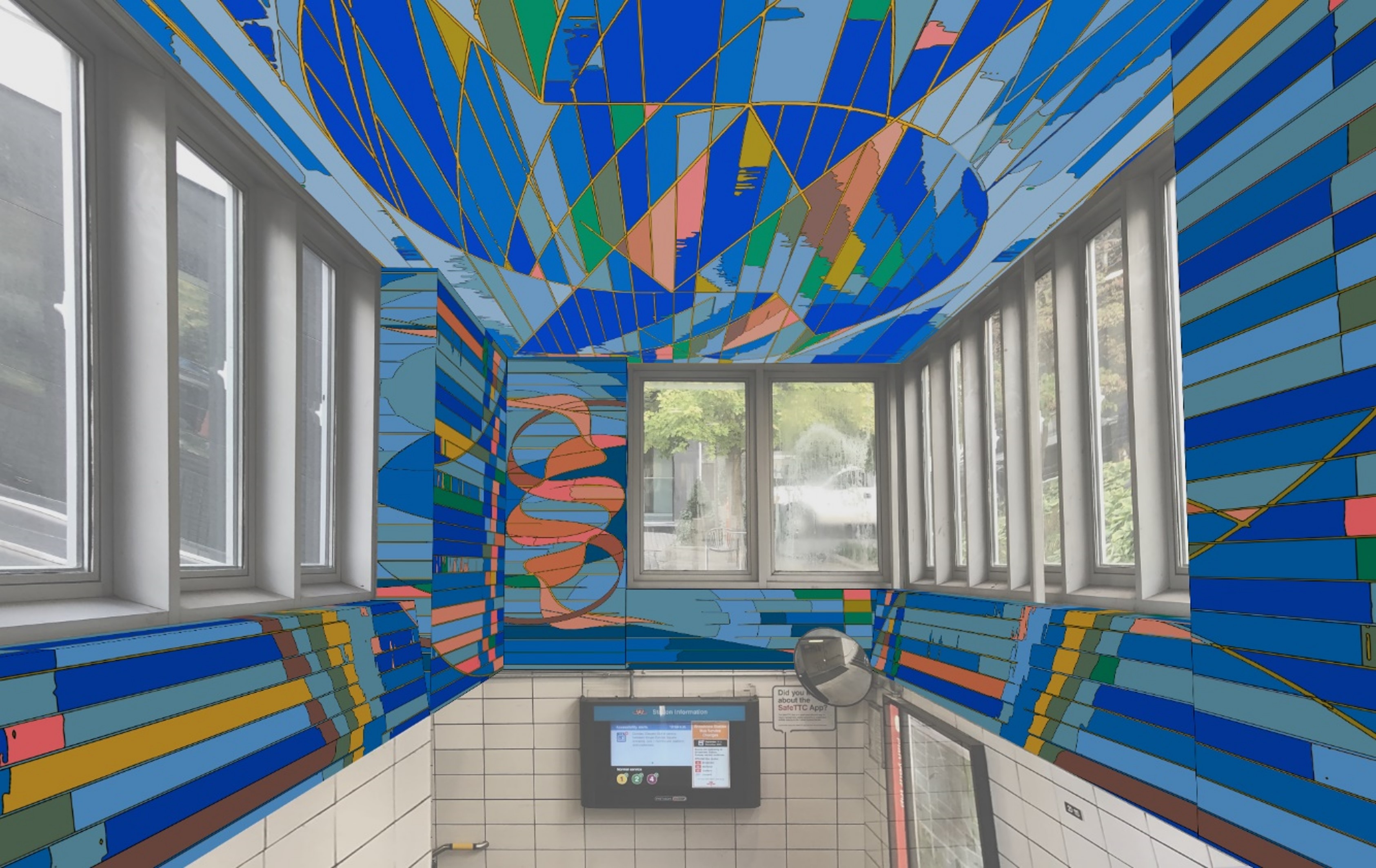 Rendering of the art to be installed at Bay Station Cumberland Entrance.