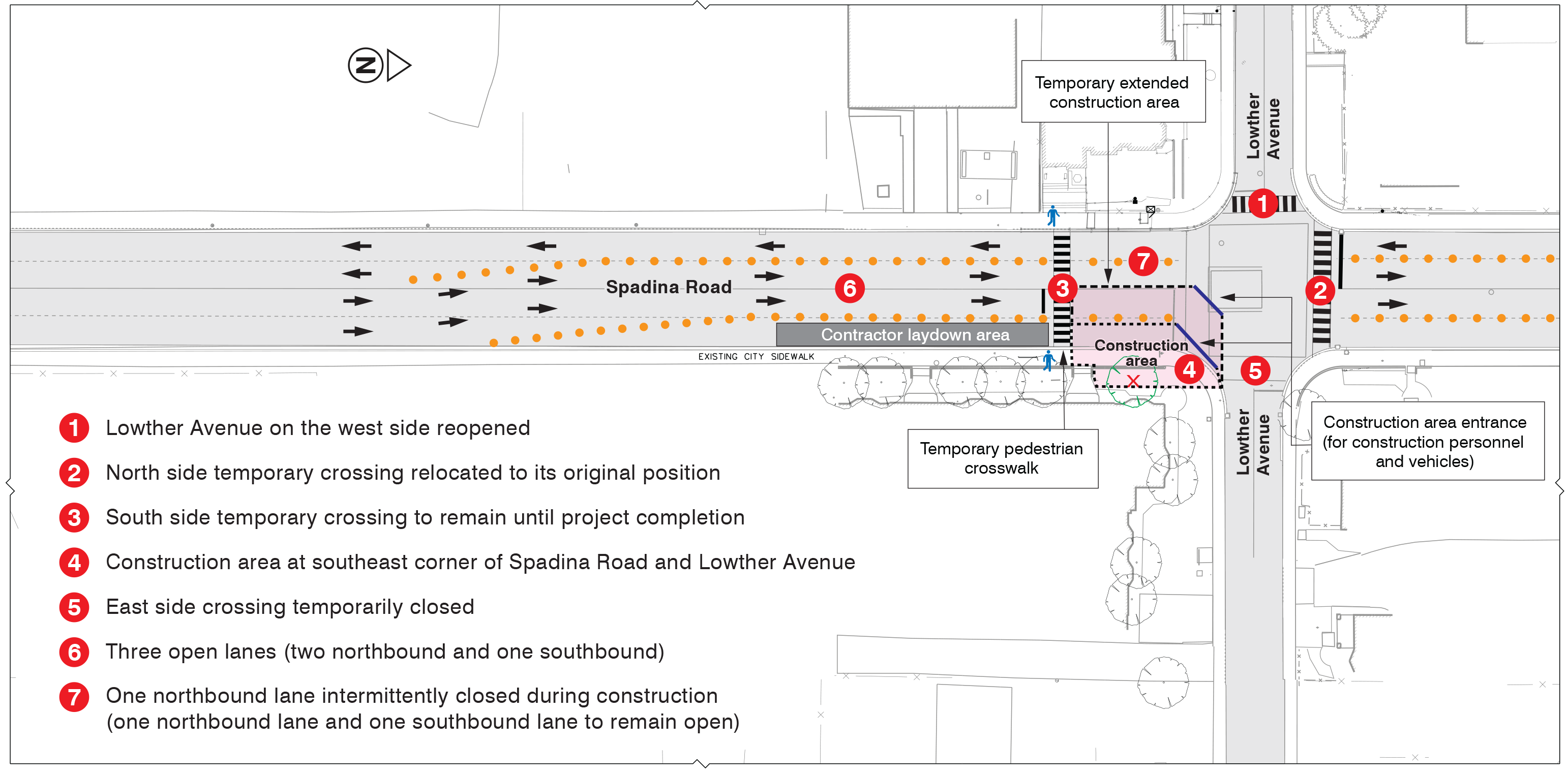 Traffic plan for Spadina Easier Access project Phase 2