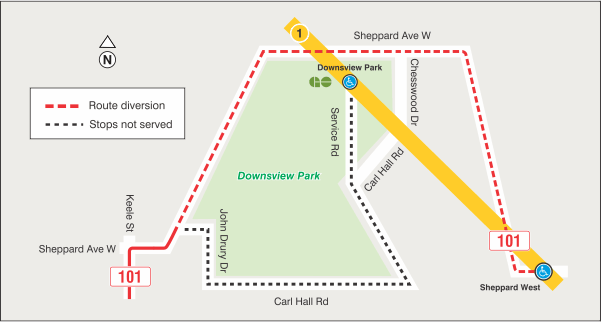Map of route diversion