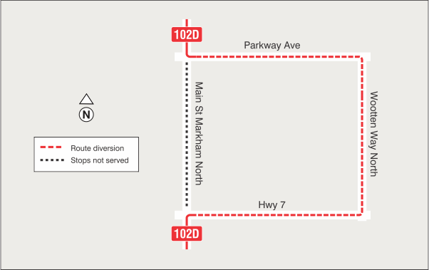 Map of route diversion