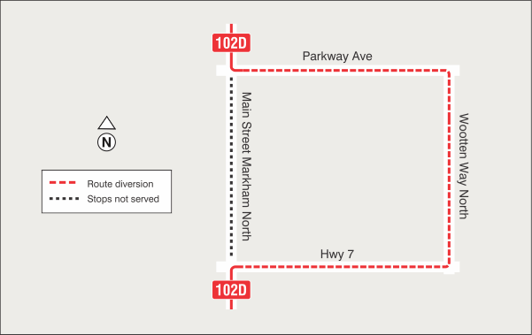 Map of route diversion