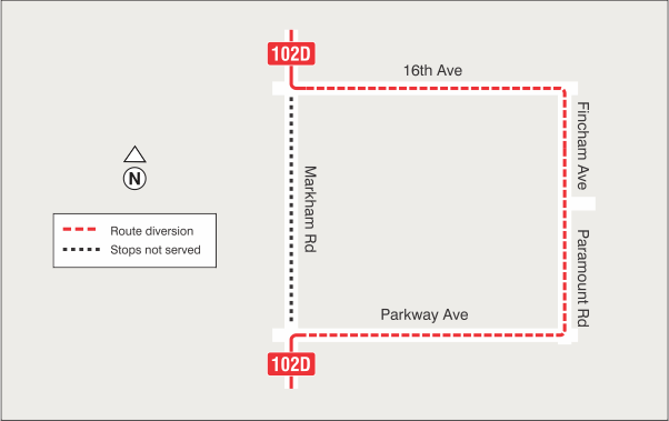 Map of route diversion