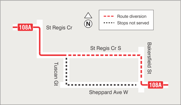 Map of route diversion