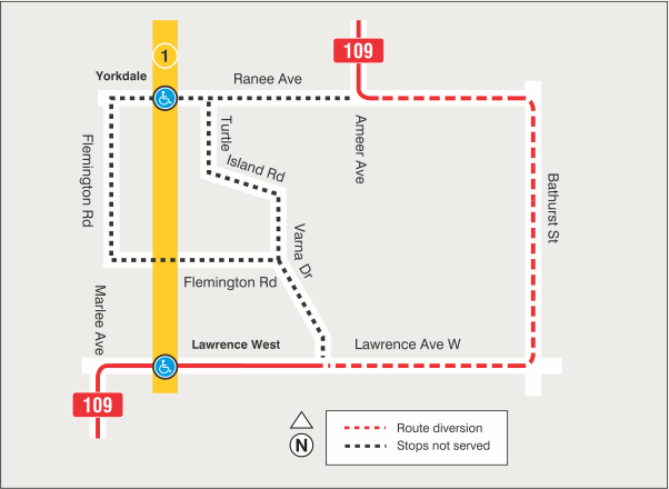 Map of route diversion