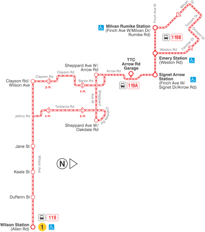 Map of route diversion