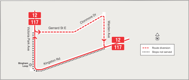 Map of route diversion