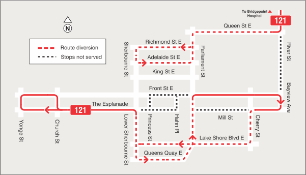 Map of route diversion