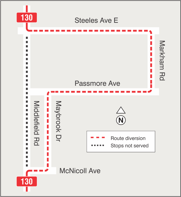 Map of route diversion