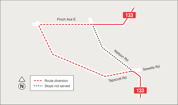 Map of route diversion