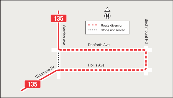 Map of route diversion