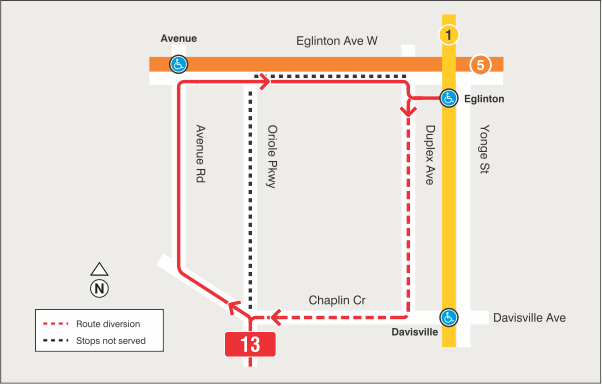 Map of route diversion