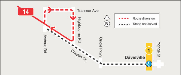 Map of route diversion