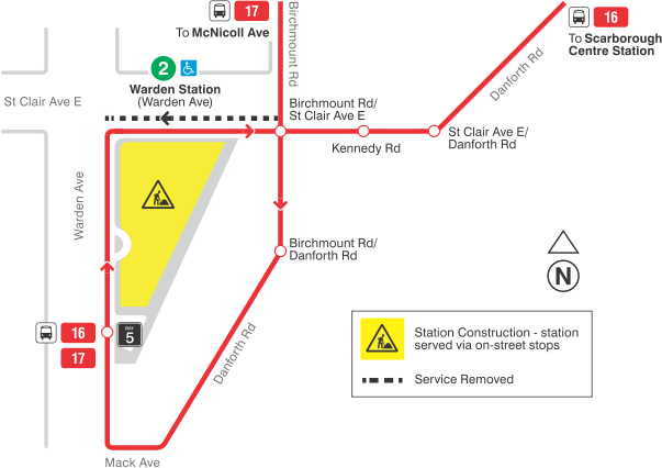 Map of route diversion