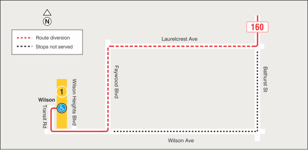 Map of route diversion