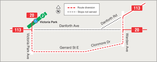 Map of route diversion