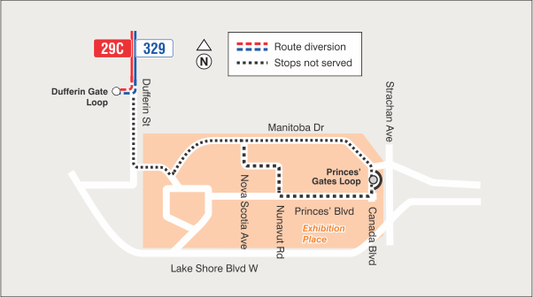 Map of route diversion