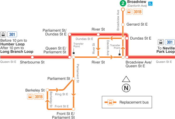 Map of route diversion