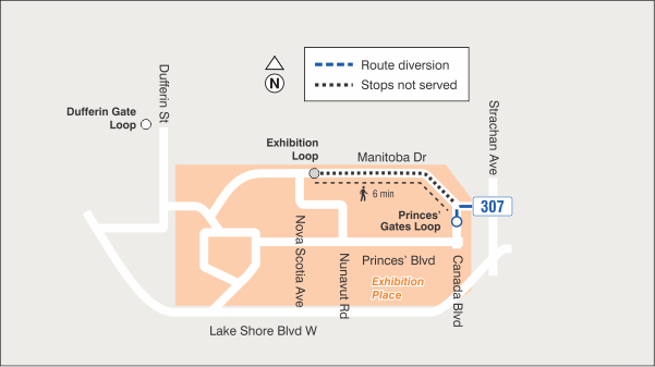 Map of route diversion