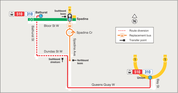 Map of route diversion