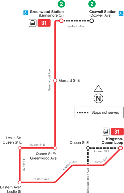 Map of route diversion