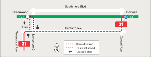 Map of route diversion
