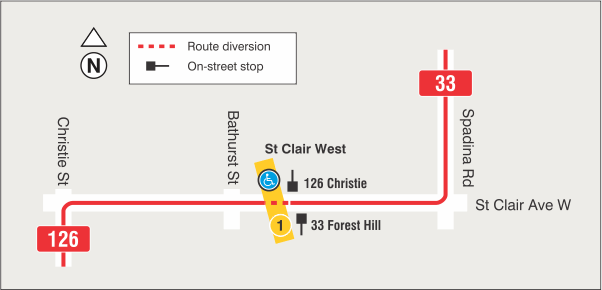 Map of route diversion