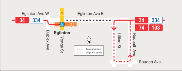 Map of route diversion