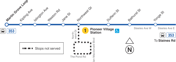 Map of route diversion