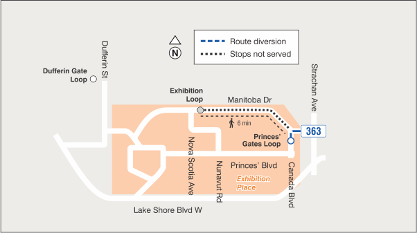 Map of route diversion