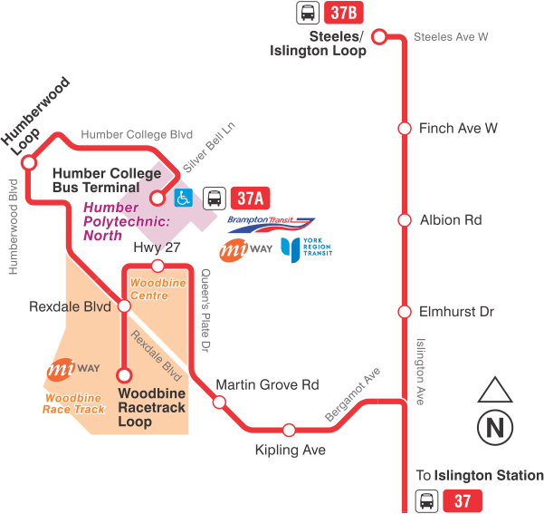 Map of route diversion