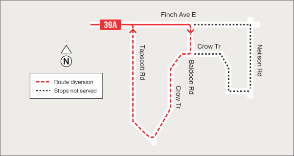 Map of route diversion