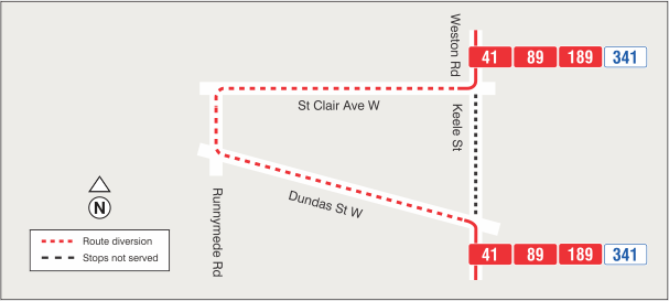 Map of route diversion
