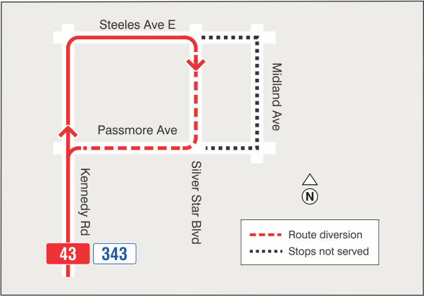 Map of route diversion