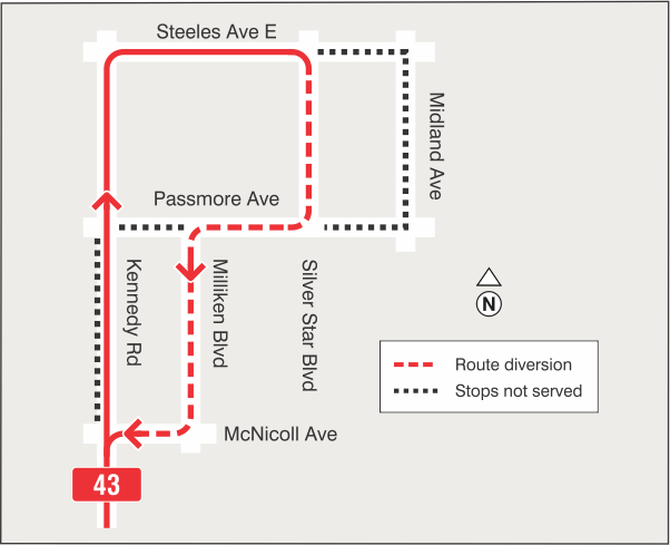 Map of route diversion