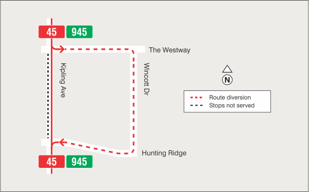 Map of route diversion