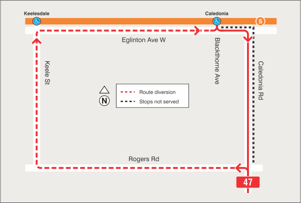 Map of route diversion
