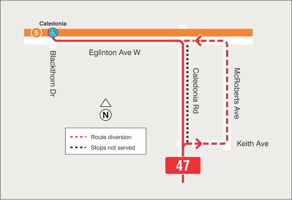 Map of route diversion