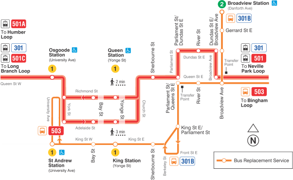 Map of route diversion
