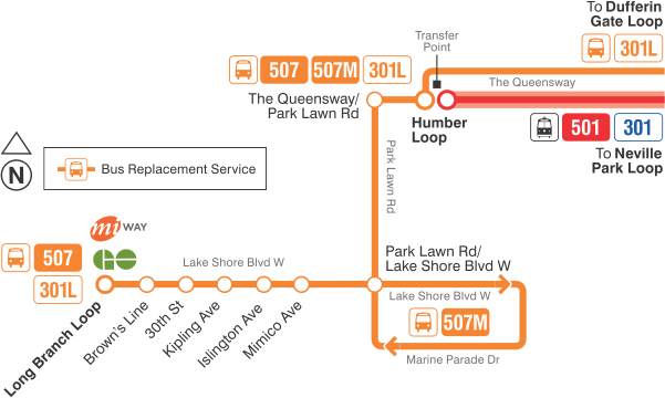Map of route diversion