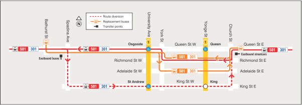 Map of route diversion