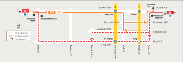Map of route diversion