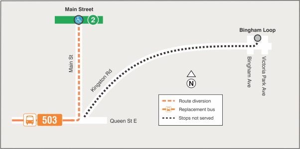 Map of route diversion