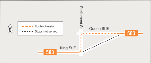 Map of route diversion