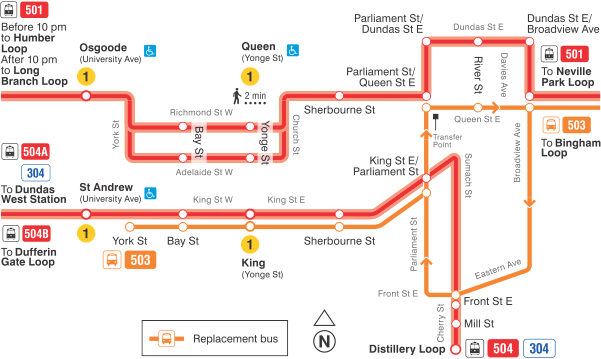 Map of route diversion
