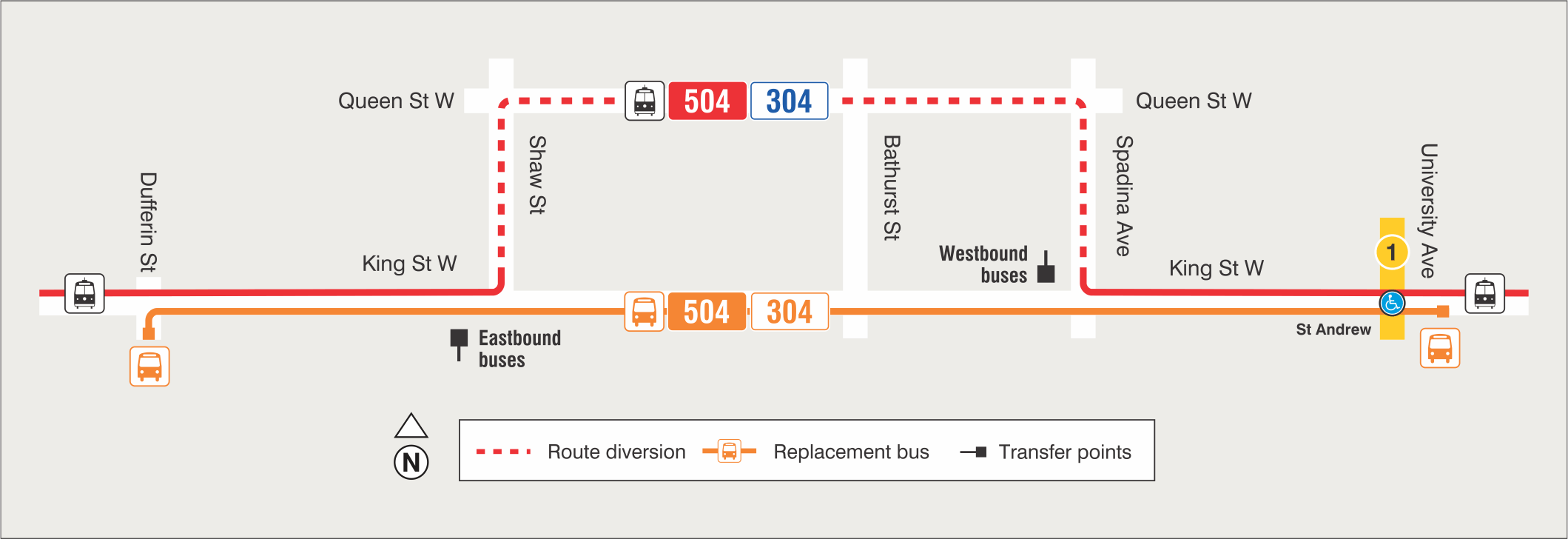 Map of route diversion