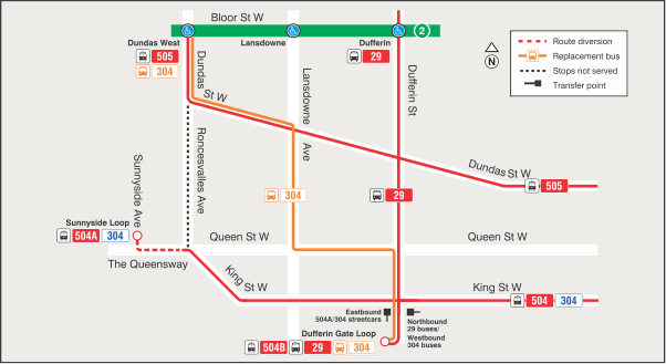 Map of route diversion