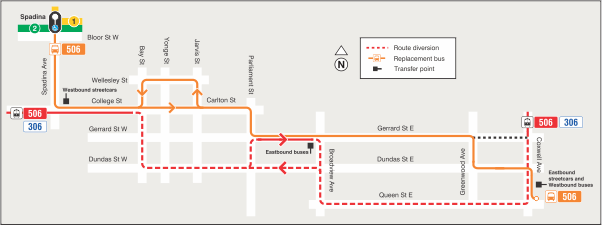 Map of route diversion