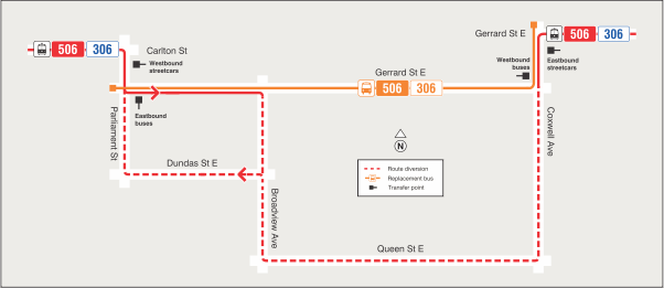 Map of route diversion