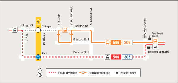 Map of route diversion