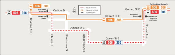 Map of route diversion